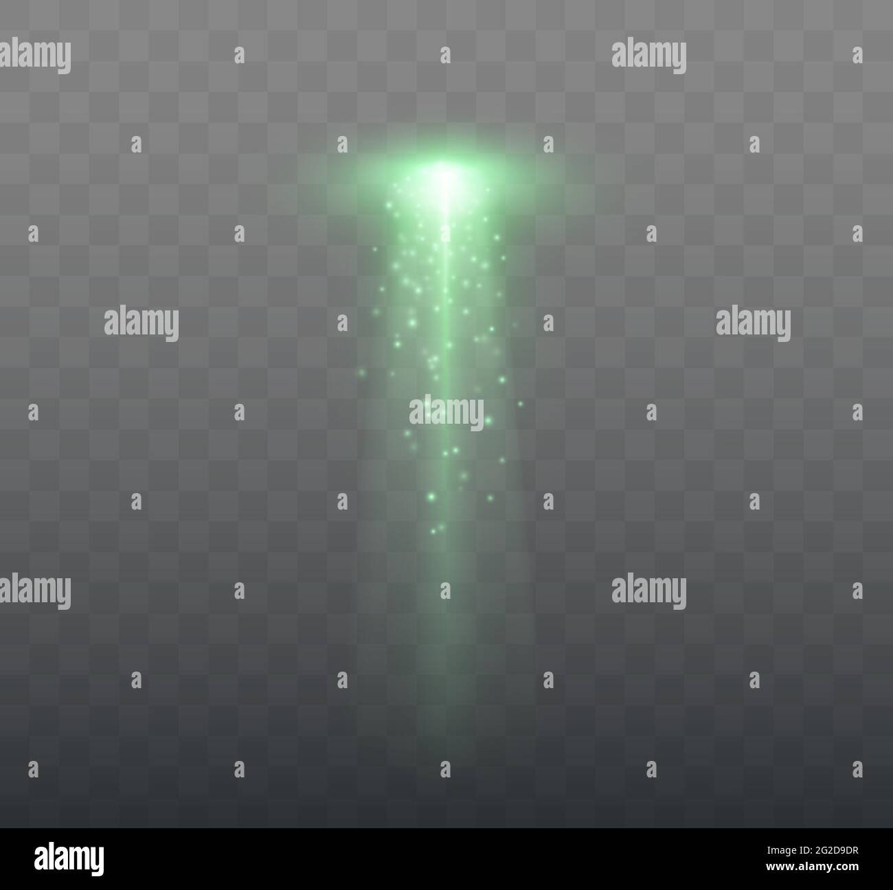 UFO light beam isolated on transparent background. Green Light. Vector ...