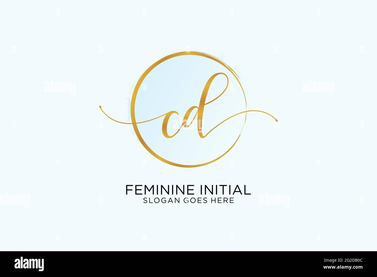 CD handwriting logo with circle template vector signature, wedding ...