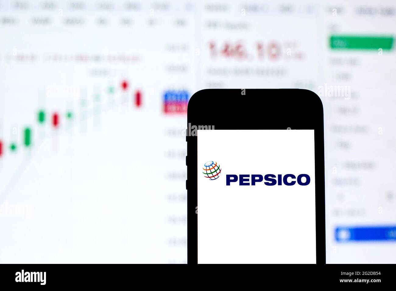 Spain. 10th June, 2021. In this photo illustration a PepsiCo logo seen