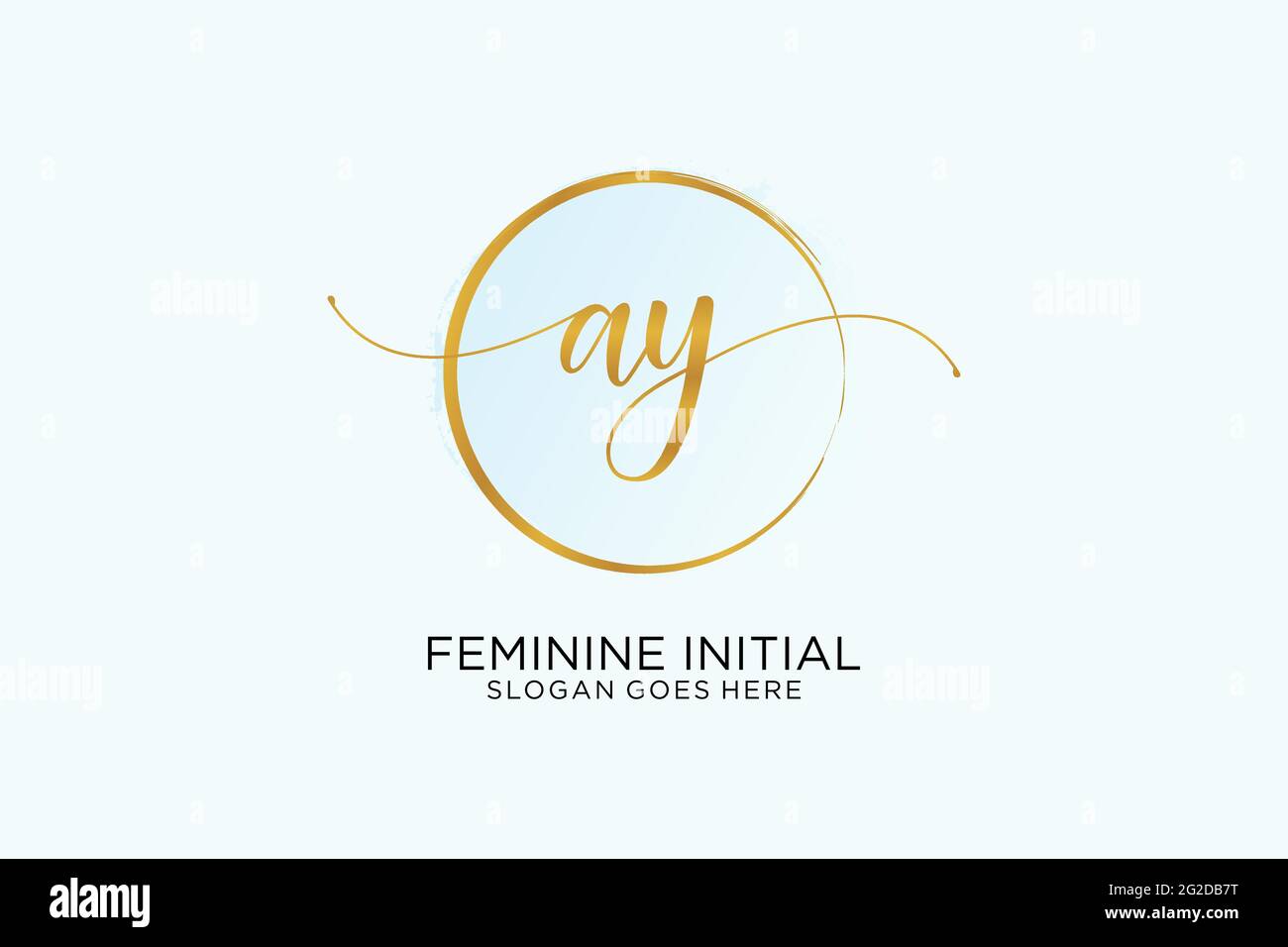 AY handwriting logo with circle template vector signature, wedding ...