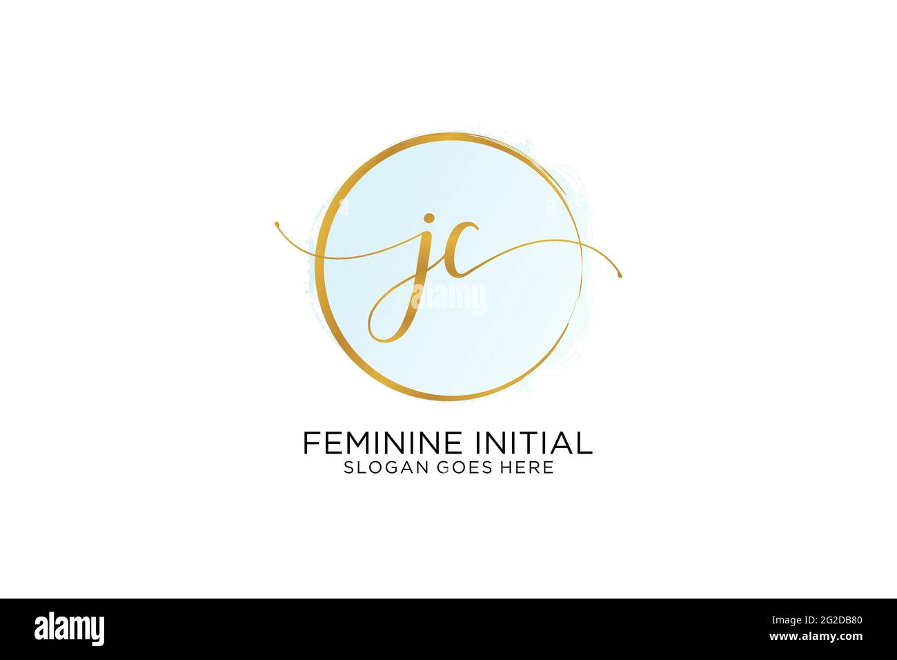JC handwriting logo with circle template vector signature, wedding ...