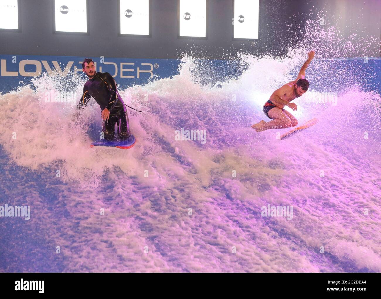 WAVE IN PARIS THE FIRST INDOOR STATIC SURF WAVE FACILITY Stock Photo