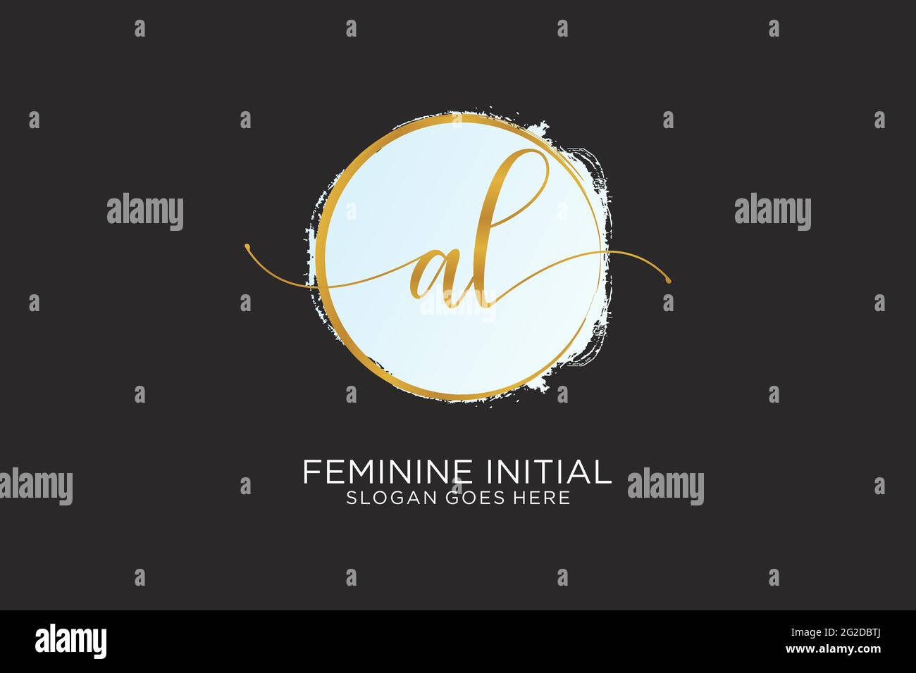 AL handwriting logo with circle template vector signature, wedding ...