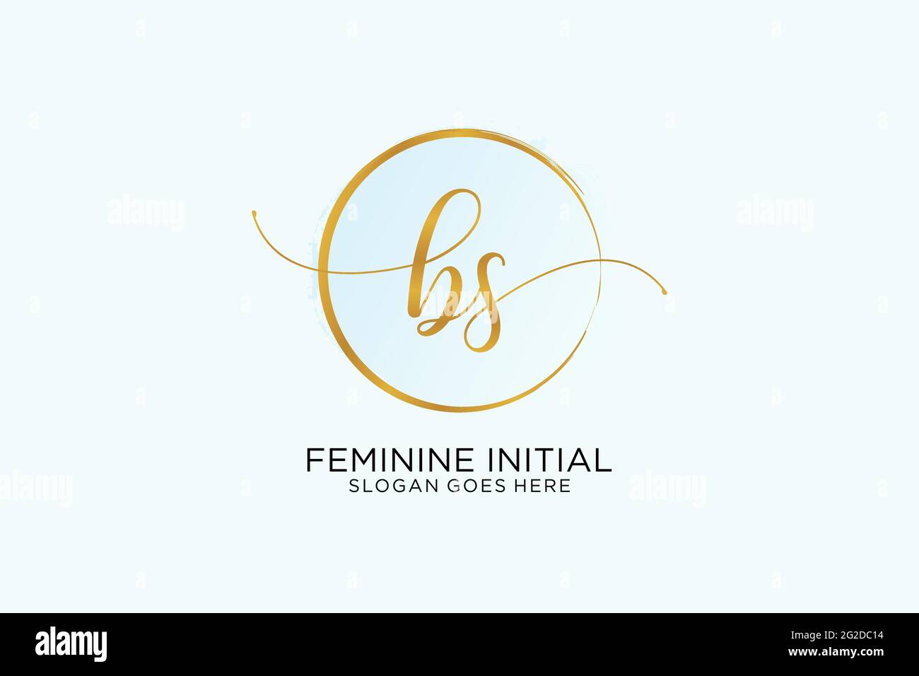 BS handwriting logo with circle template vector signature, wedding, fashion, floral and botanical with creative template. Stock Vector