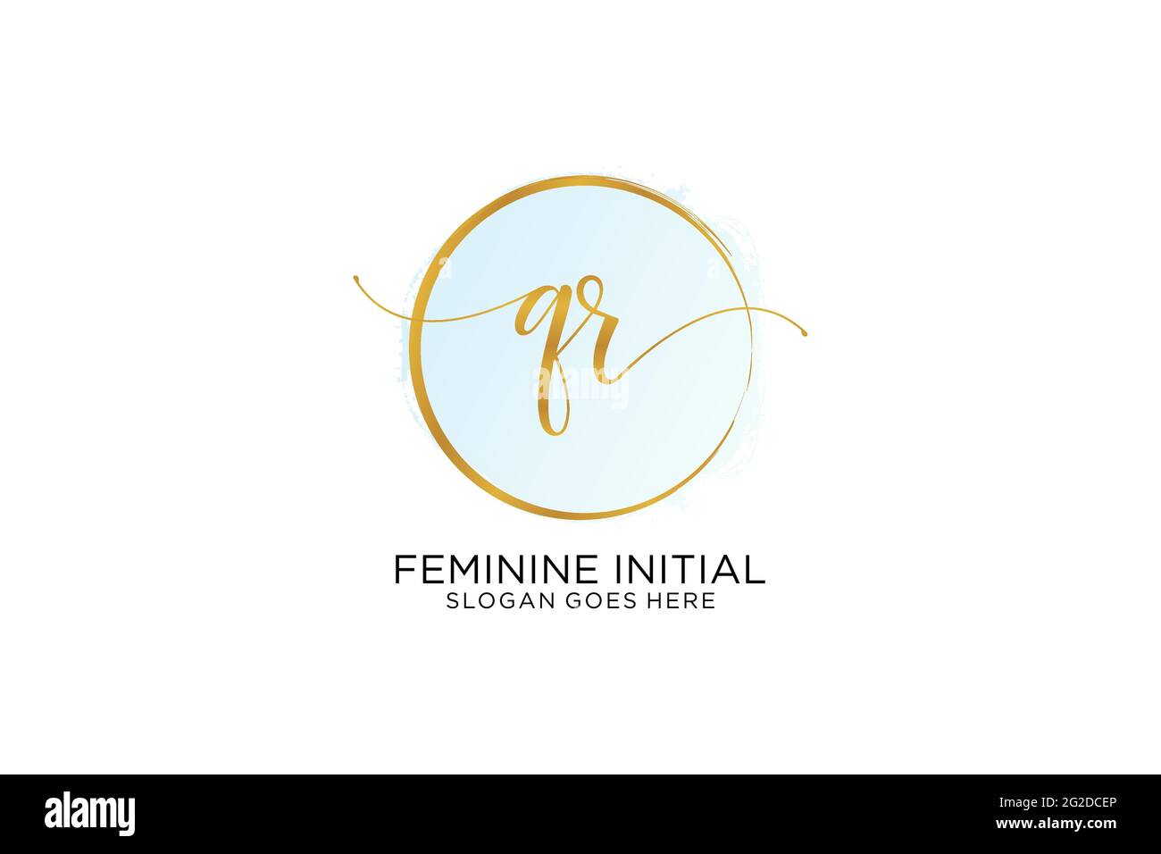 QR handwriting logo with circle template vector signature, wedding ...