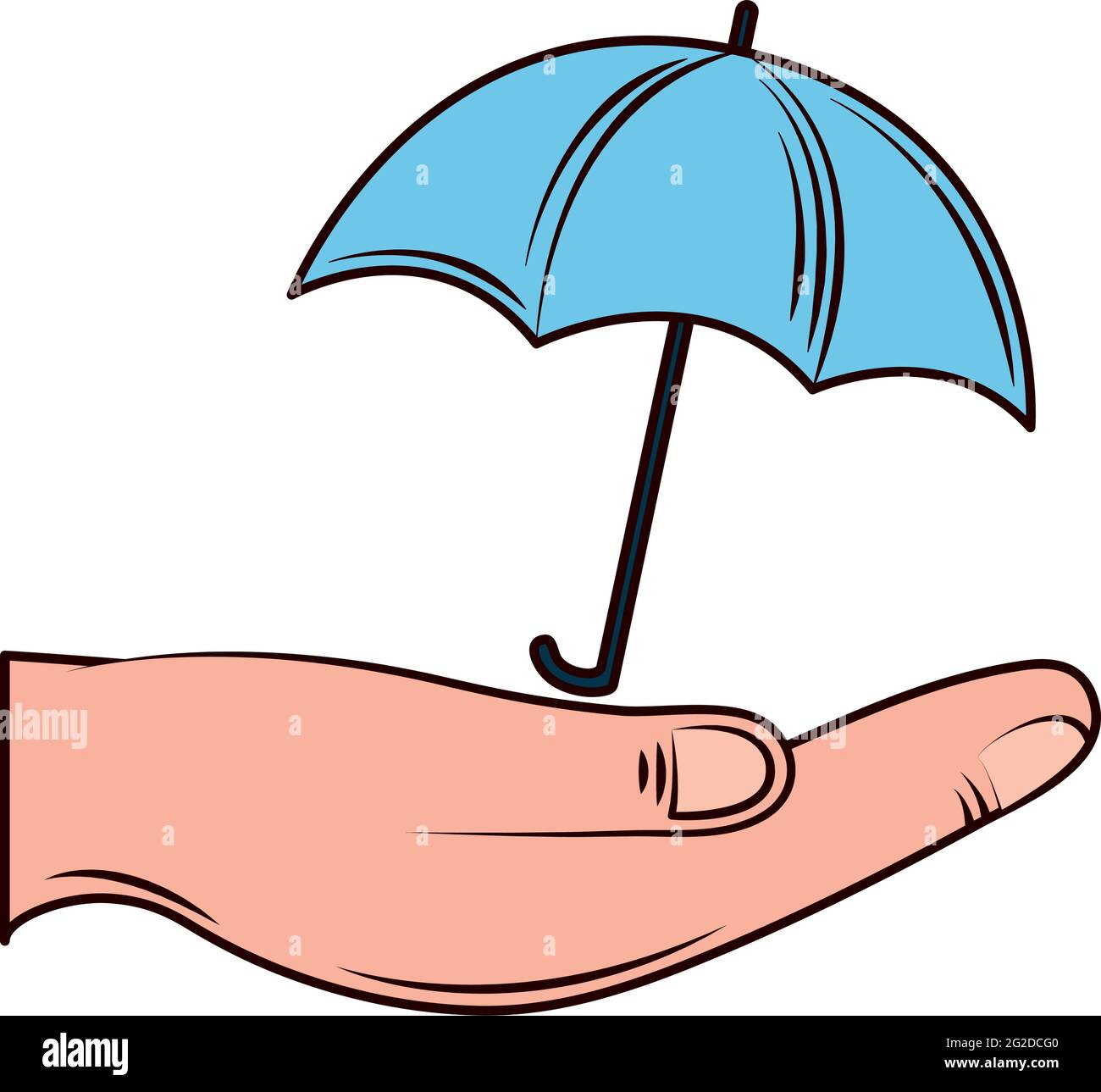 hand with umbrella insurance Stock Vector