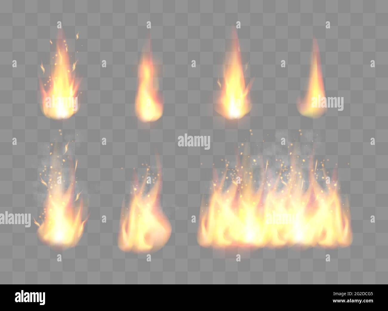 Realistic fire trail vector. Illustration of hot fire isolated, burn fire  line on checkered background Stock Vector Image & Art - Alamy