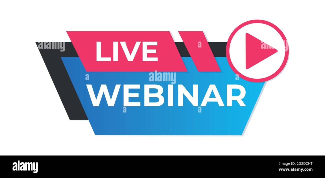 Live webinar label for broadcasting live. Vector Stock Vector