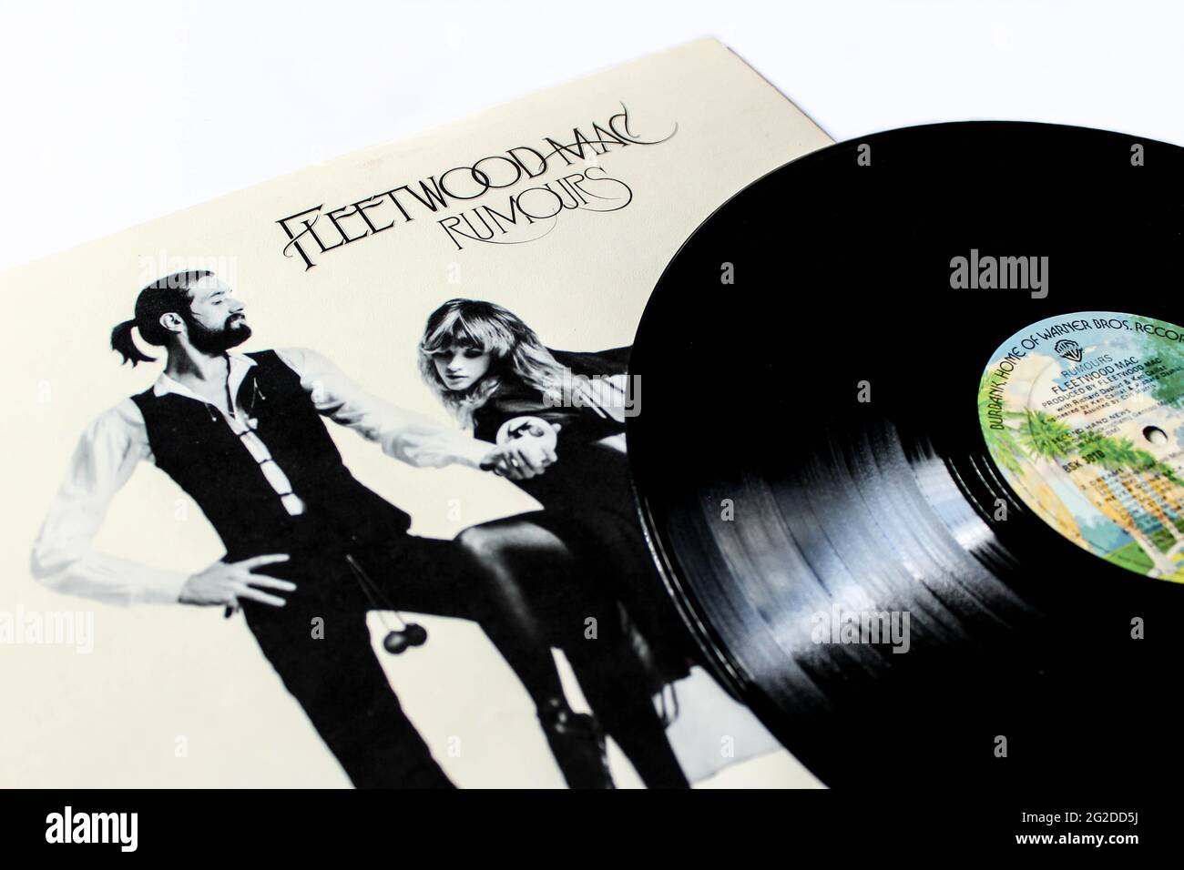 Folk rock singers, Fleetwood Mac, music album on vinyl record LP disc. Titled Rumors. Warner Brothers Records. Album cover Stock Photo