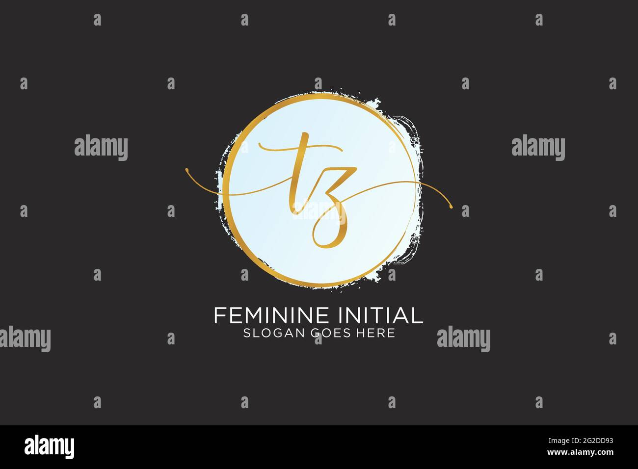 TZ handwriting logo with circle template vector signature, wedding ...