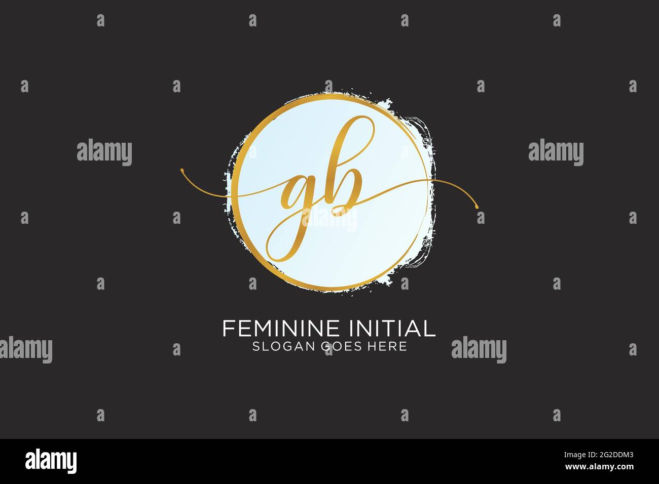 GB handwriting logo with circle template vector signature, wedding ...