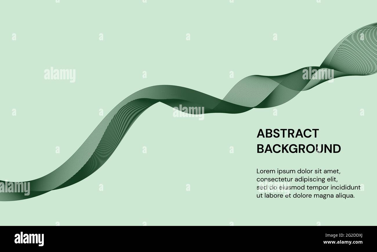Modern abstract background with green color dynamic wave lines. Vector ...