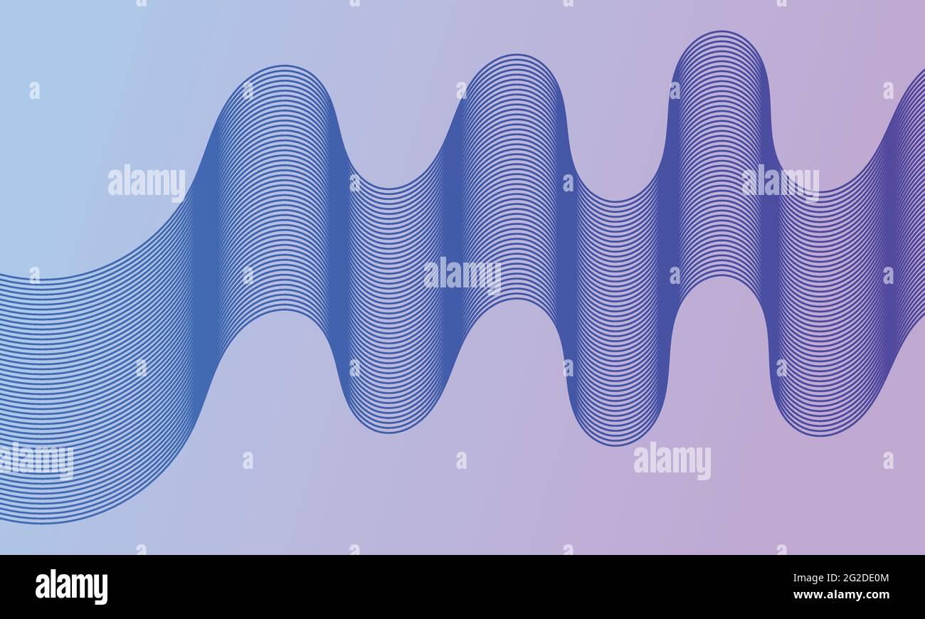 Modern abstract background with blue wavy lines. Wave line art, curved ...