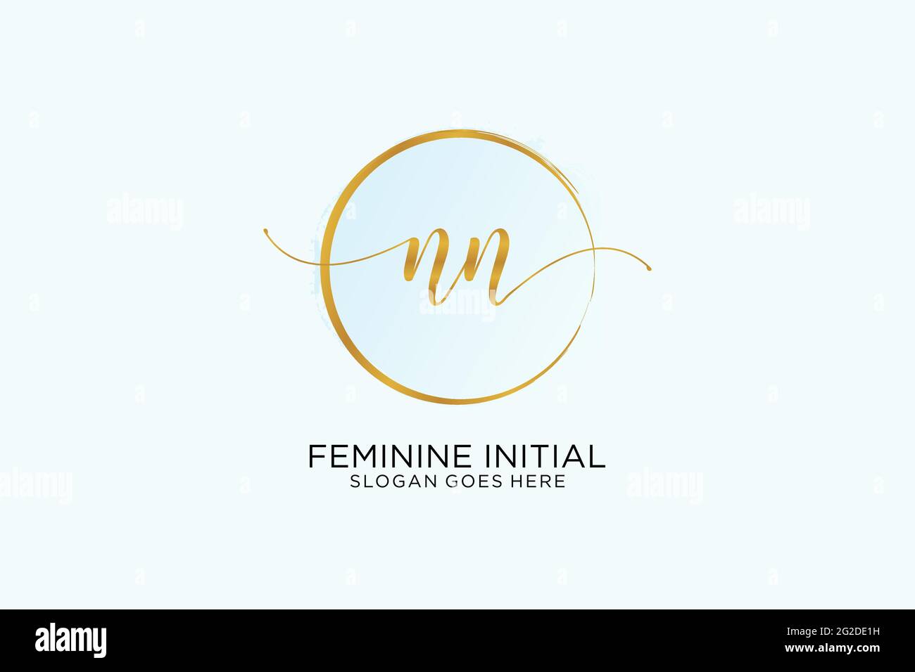 NN handwriting logo with circle template vector signature, wedding, fashion, floral and botanical with creative template. Stock Vector