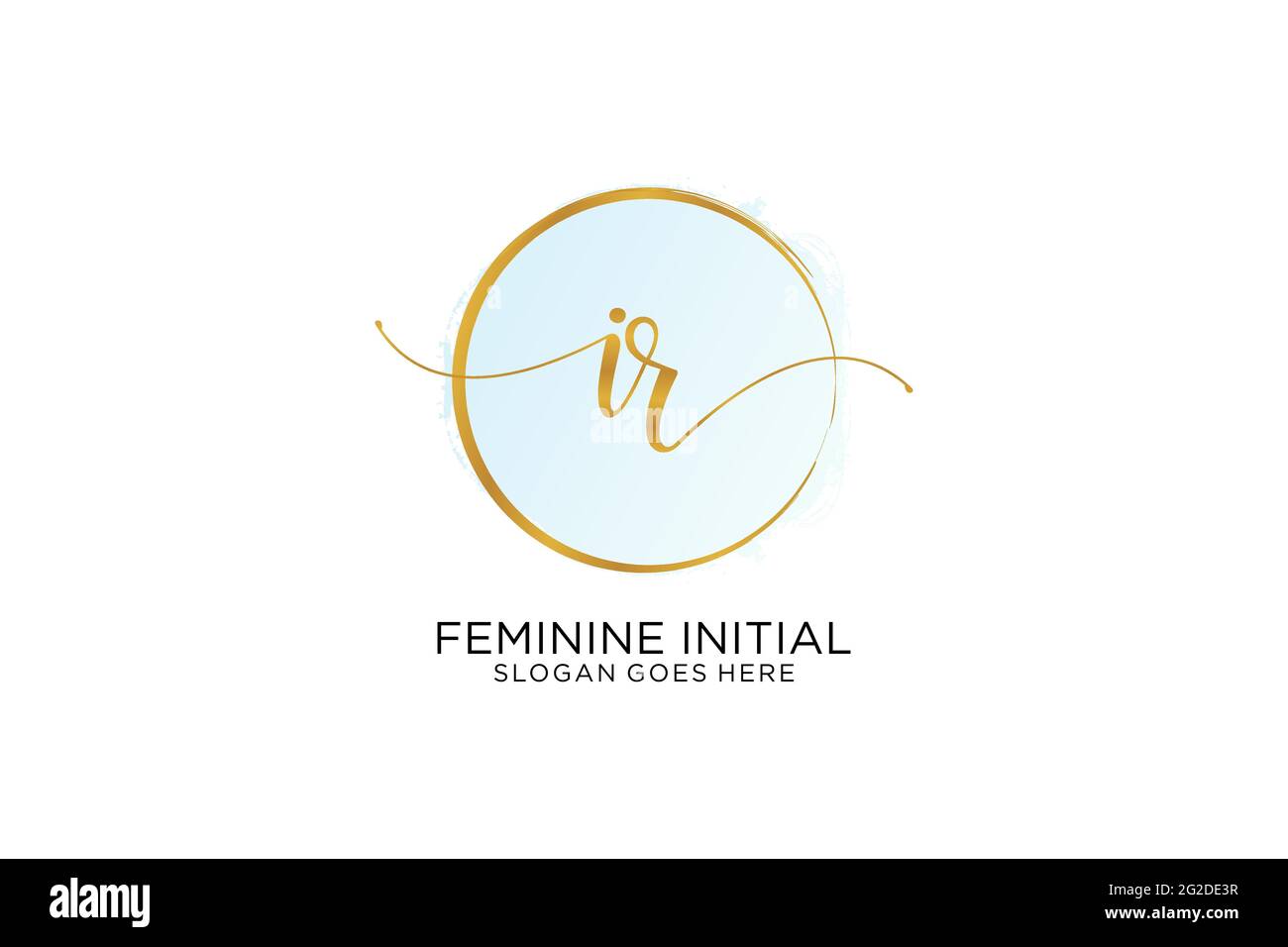 IR handwriting logo with circle template vector signature, wedding ...
