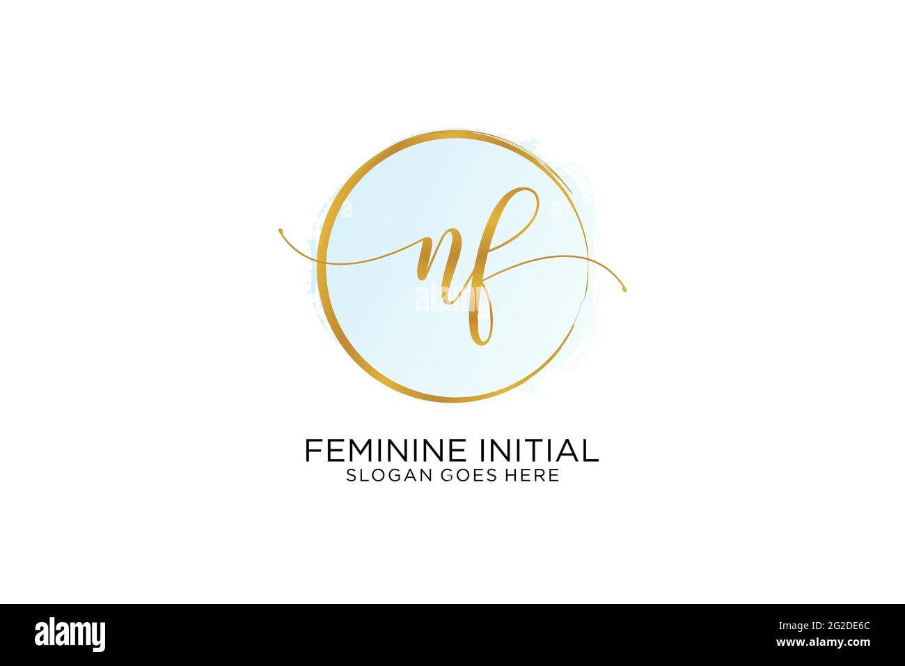 NF handwriting logo with circle template vector signature, wedding, fashion, floral and botanical with creative template. Stock Vector