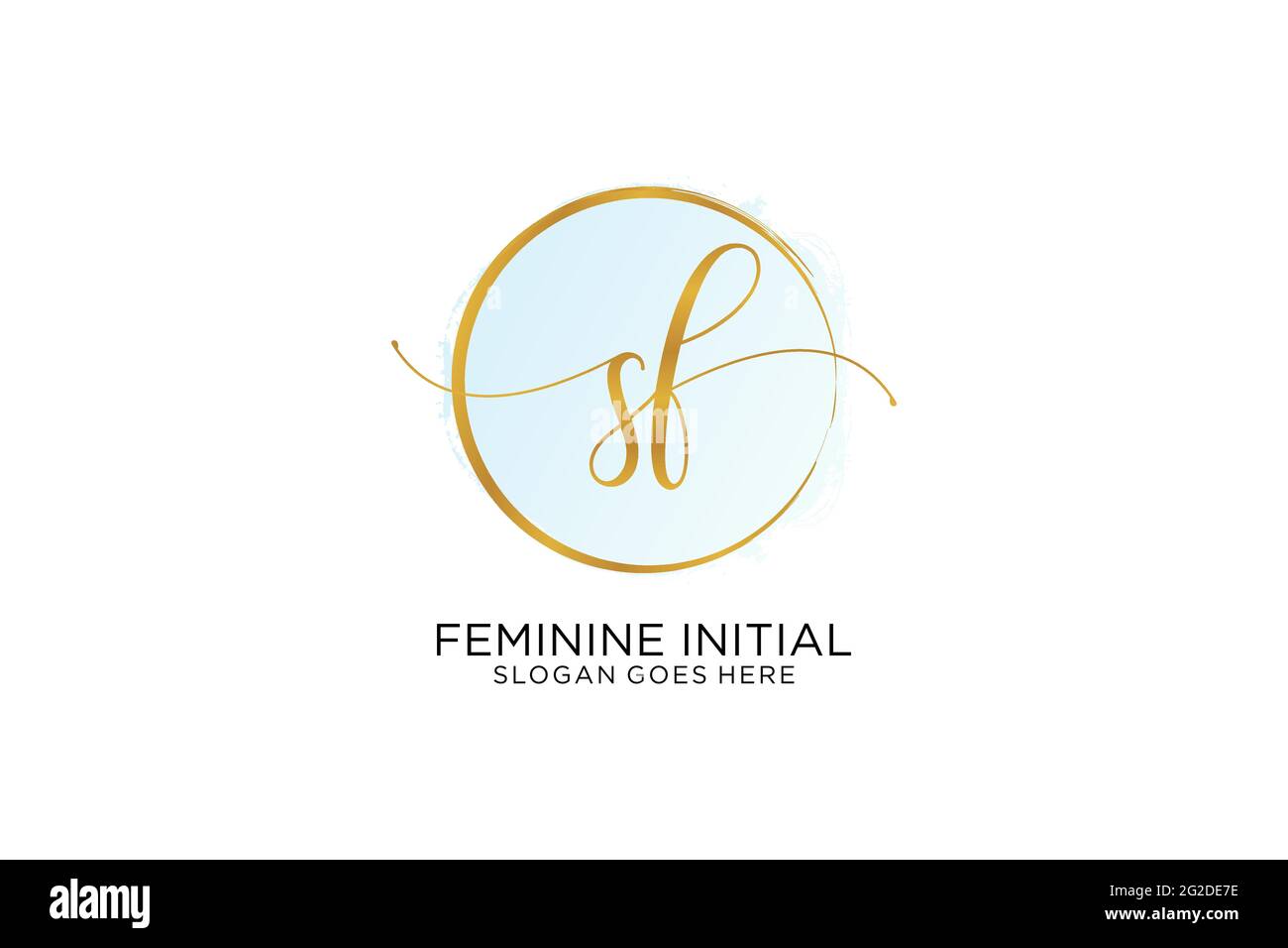 SF handwriting logo with circle template vector signature, wedding ...