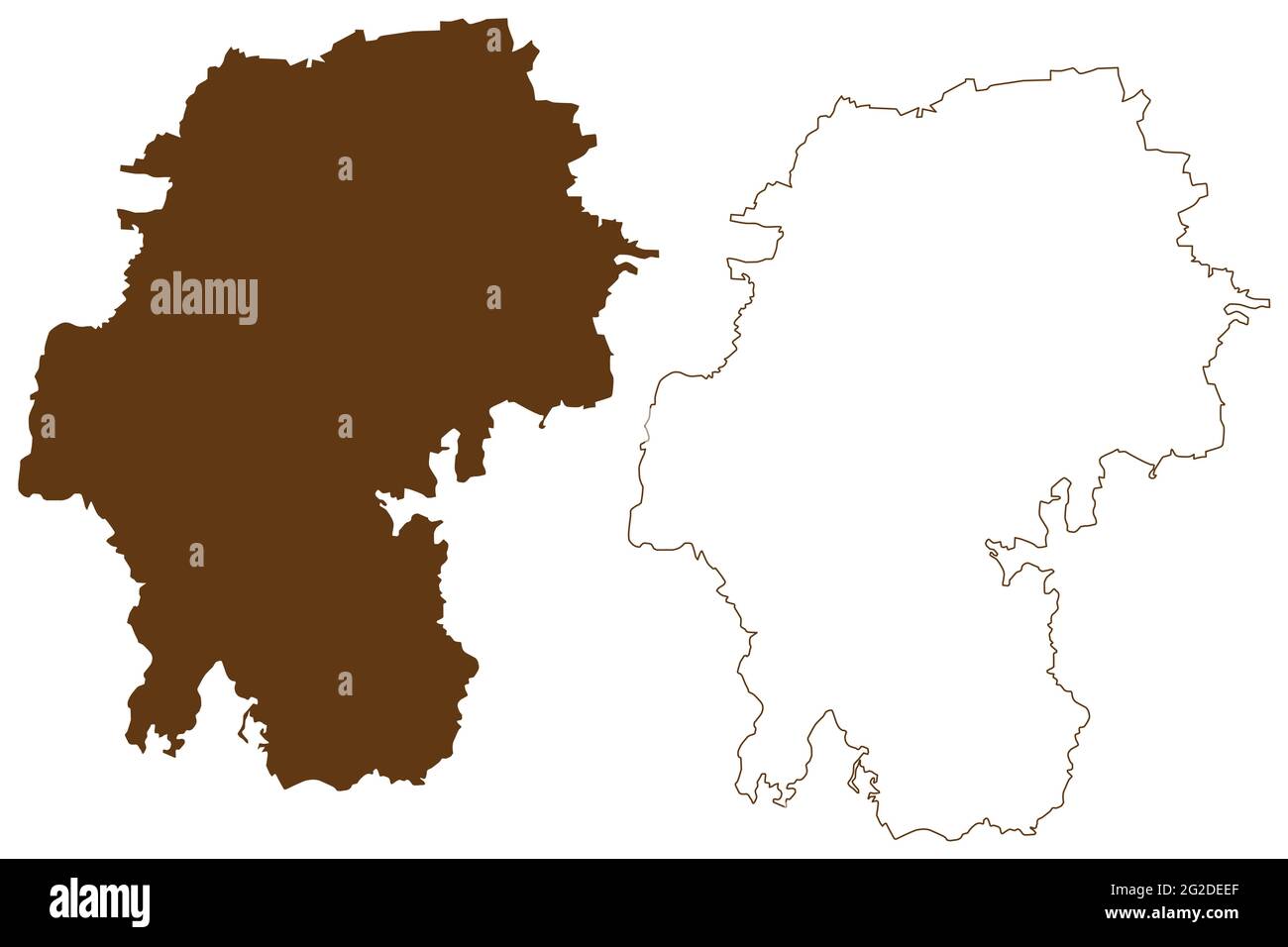 Ilm-Kreis district (Federal Republic of Germany, rural district, Free State of Thuringia) map vector illustration, scribble sketch Ilm Kreis map Stock Vector