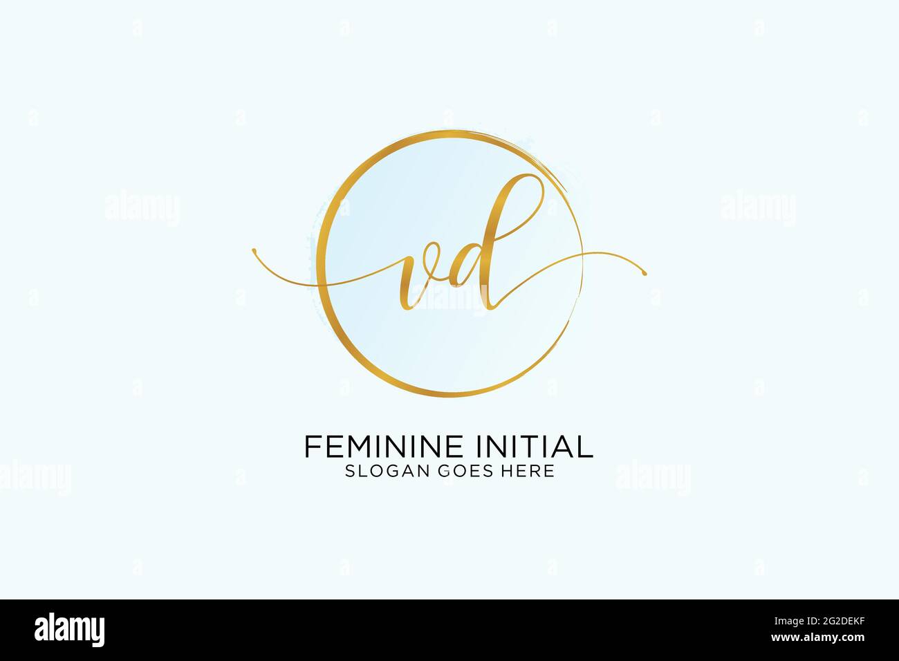 VD handwriting logo with circle template vector signature, wedding ...