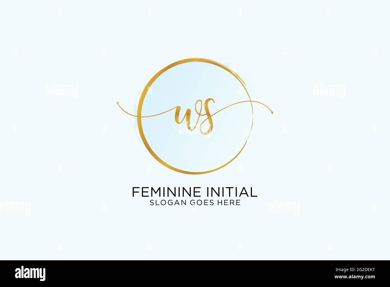 WS handwriting logo with circle template vector signature, wedding, fashion, floral and botanical with creative template. Stock Vector