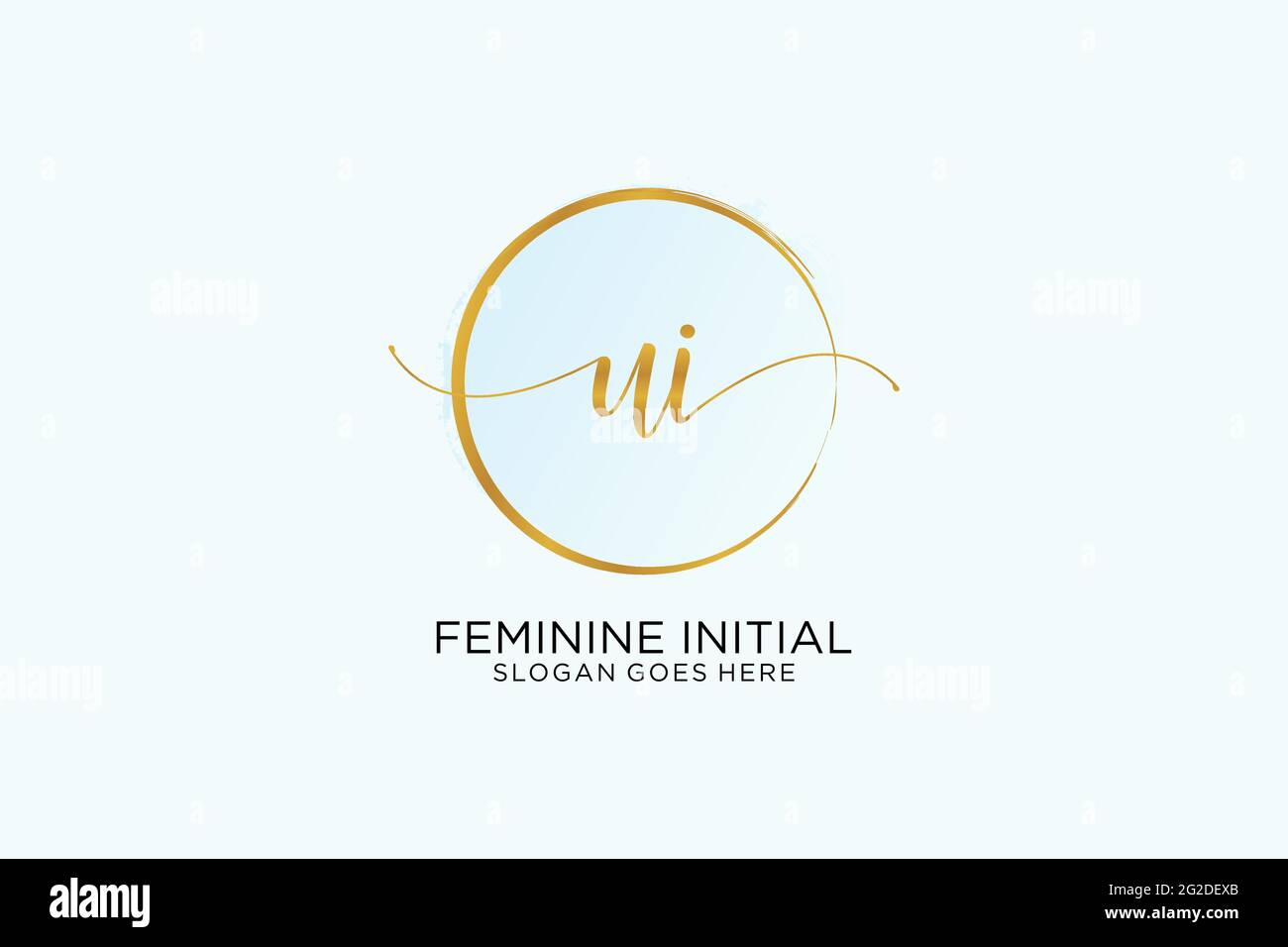 UI handwriting logo with circle template vector signature, wedding ...