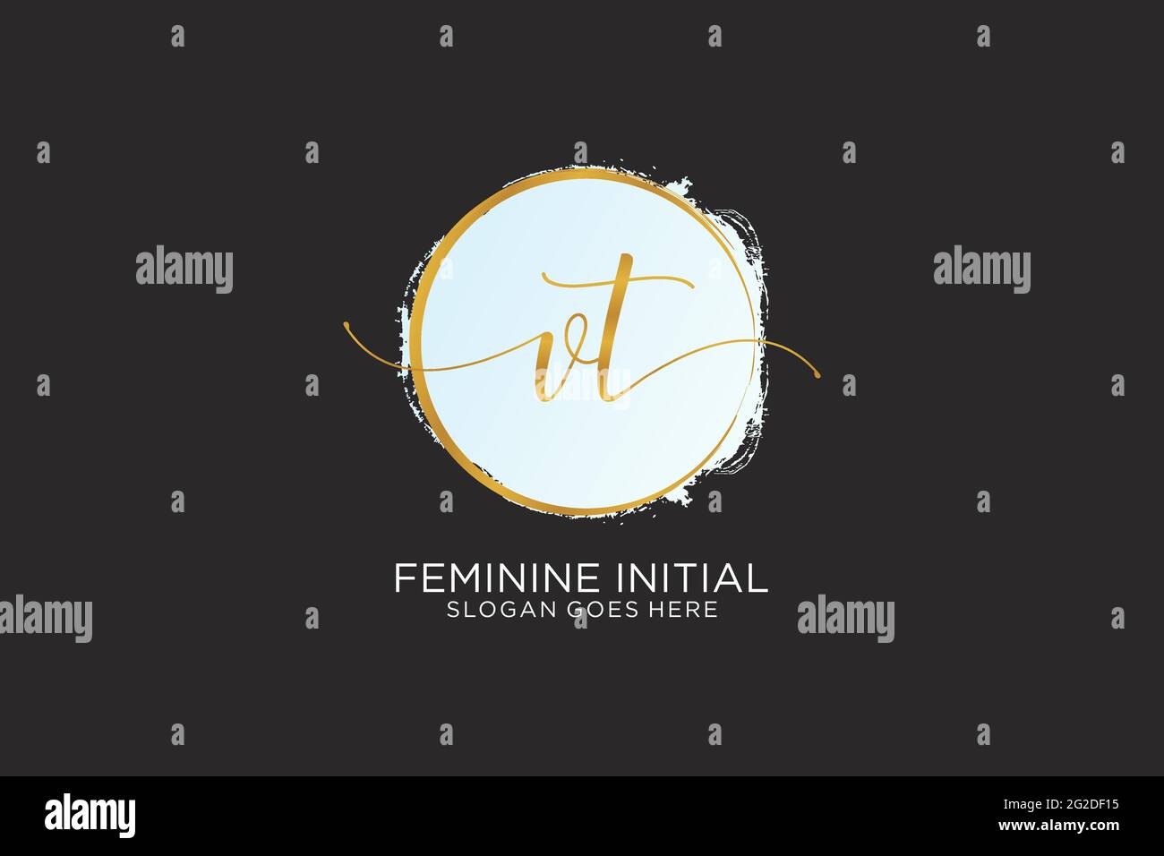 VT handwriting logo with circle template vector signature, wedding ...