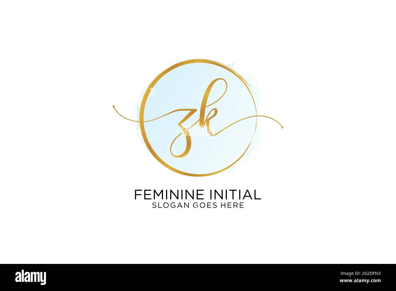 ZK handwriting logo with circle template vector signature, wedding ...