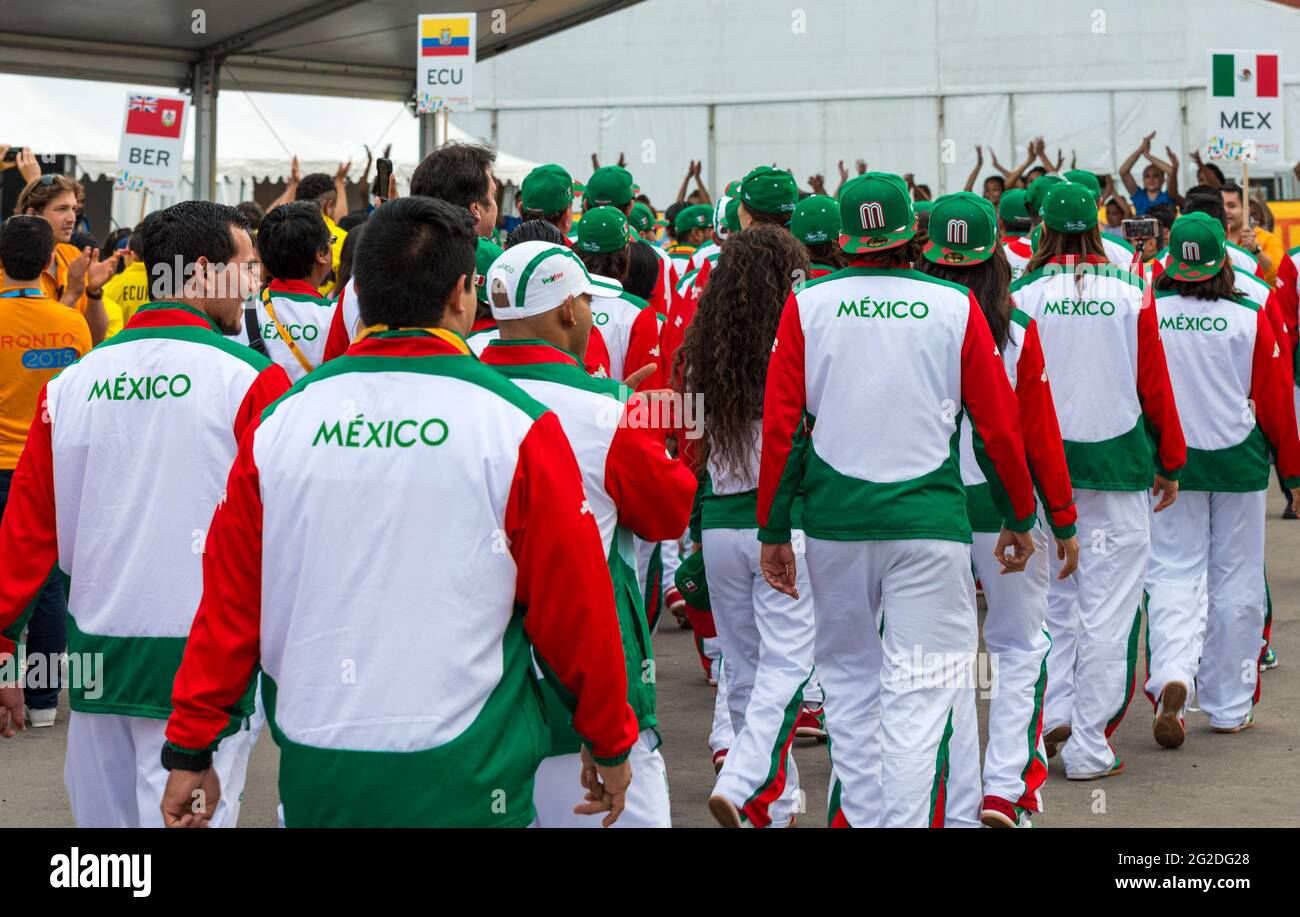 Mexican delegation athletes to Toronto 2015 Pan American Games, Toronto, Canada Stock Photo