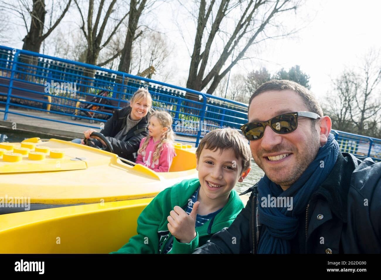 A family enjoy a day out at Legoland Windsor Stock Photo