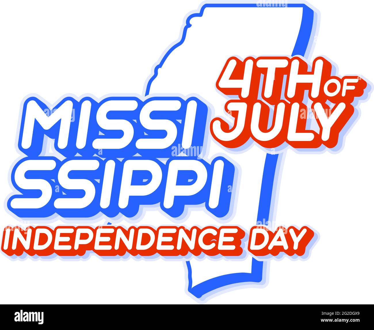 mississippi state 4th of july independence day with map and USA