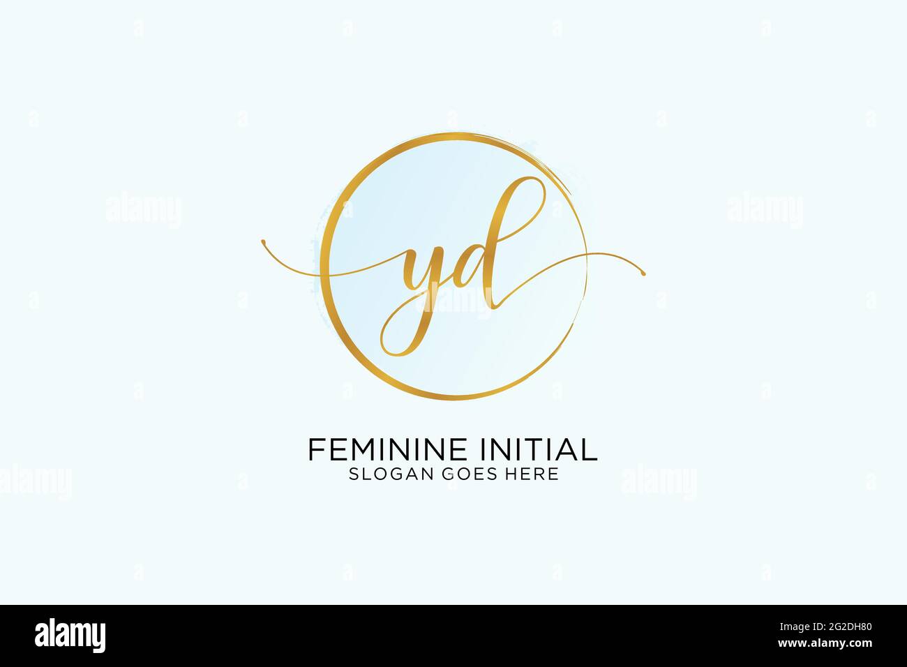 YD handwriting logo with circle template vector signature, wedding ...