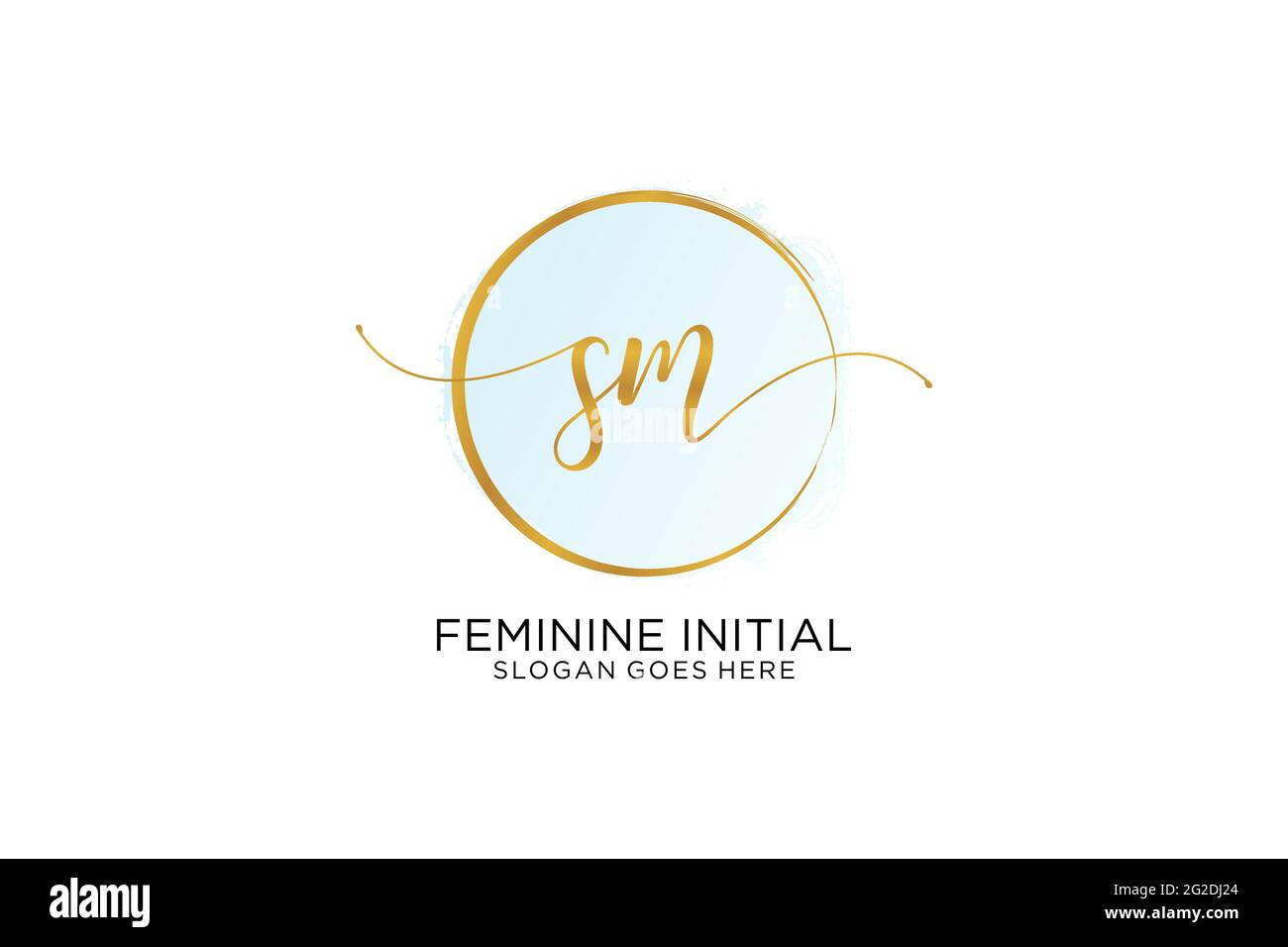 SM handwriting logo with circle template vector signature, wedding ...