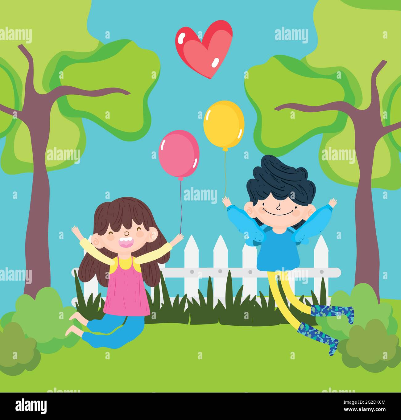girl and boy happy Stock Vector Image & Art - Alamy