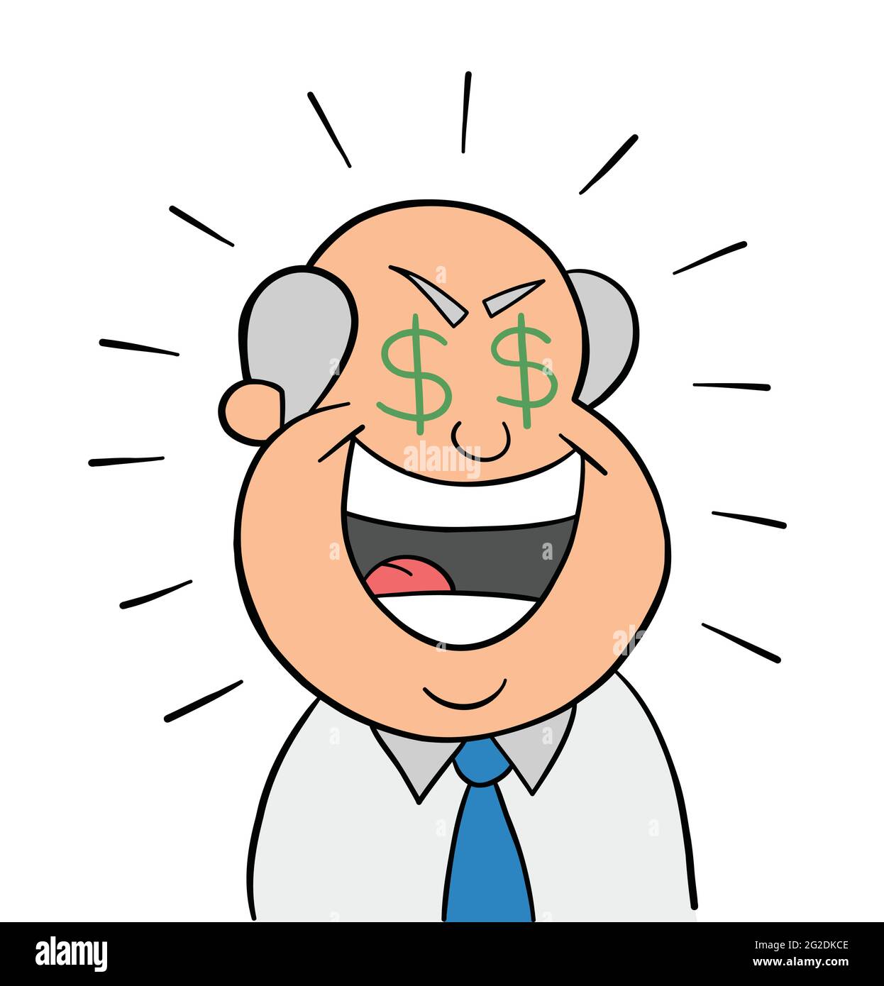 Cartoon boss man greedy, vector illustration. Black outlined and colored  Stock Vector Image & Art - Alamy