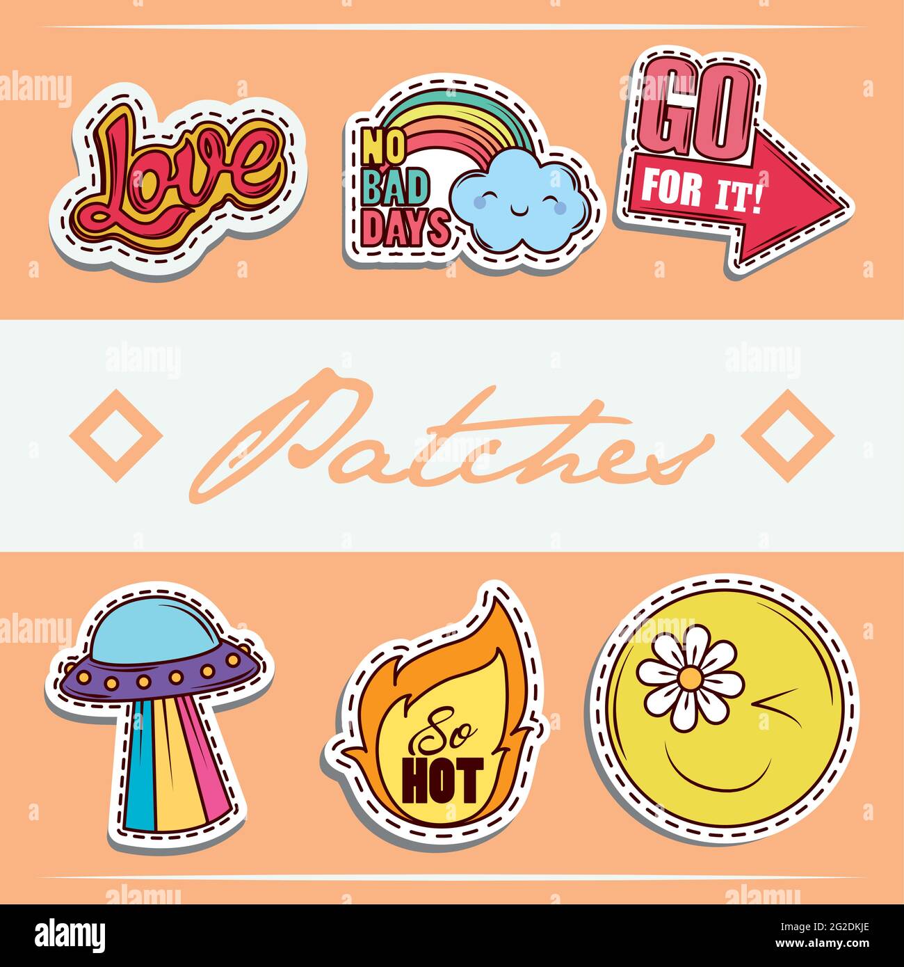 patches funny set Stock Vector Image & Art Alamy