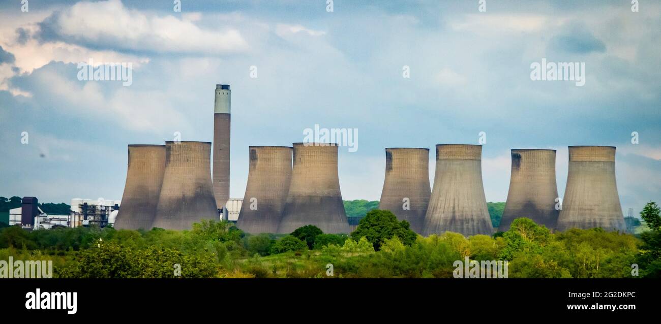 Ratcliffe-on-soar power station Fessenden from the M1 Stock Photo