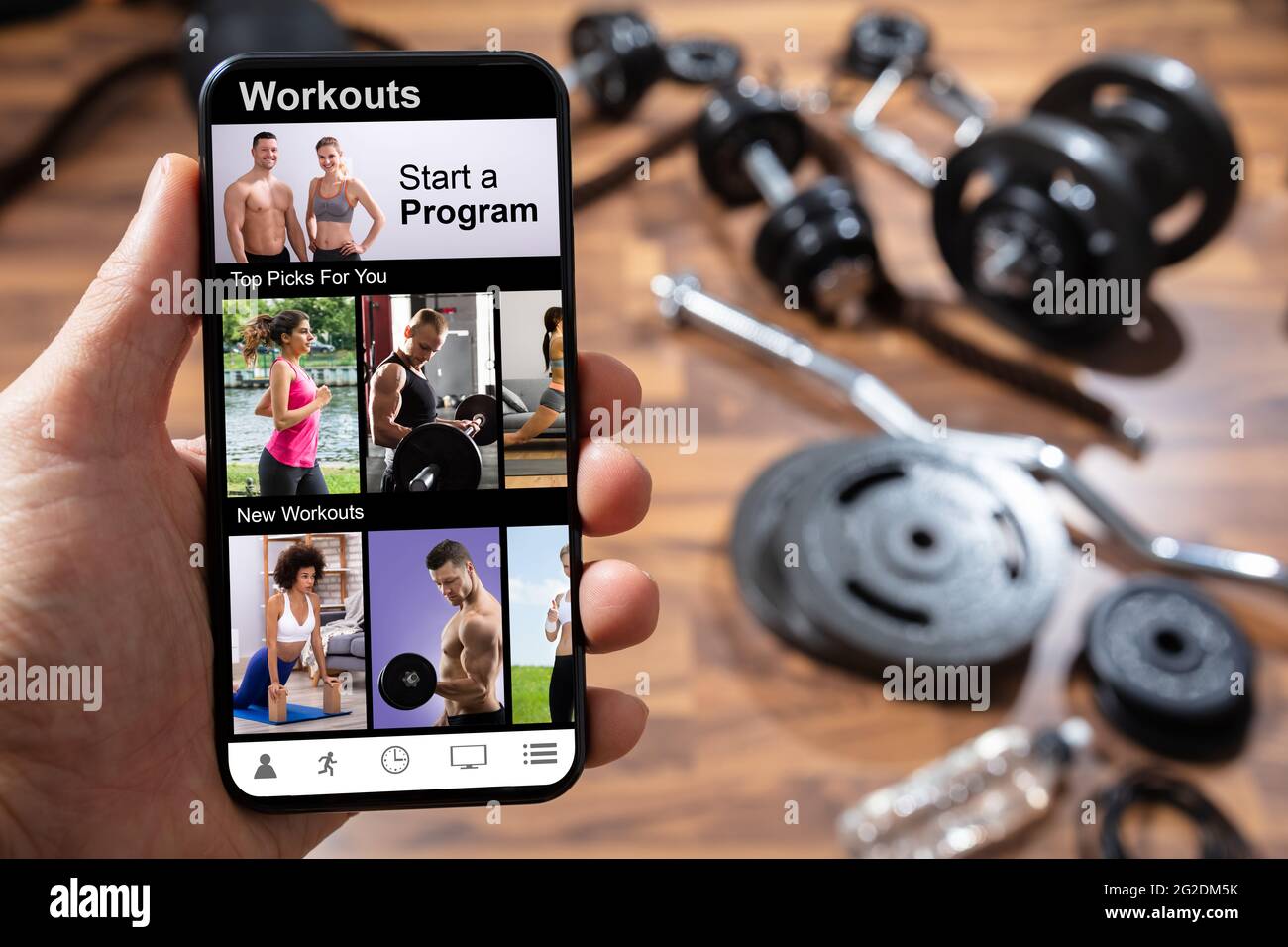 Sport Mobile Phone App. Fitness Exercise Technology Stock