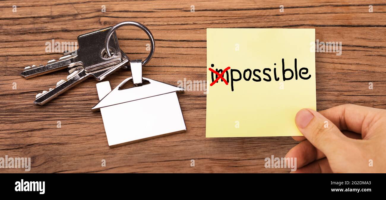 Mission Possible Impossible. House Keys. Real Estate Property Stock Photo