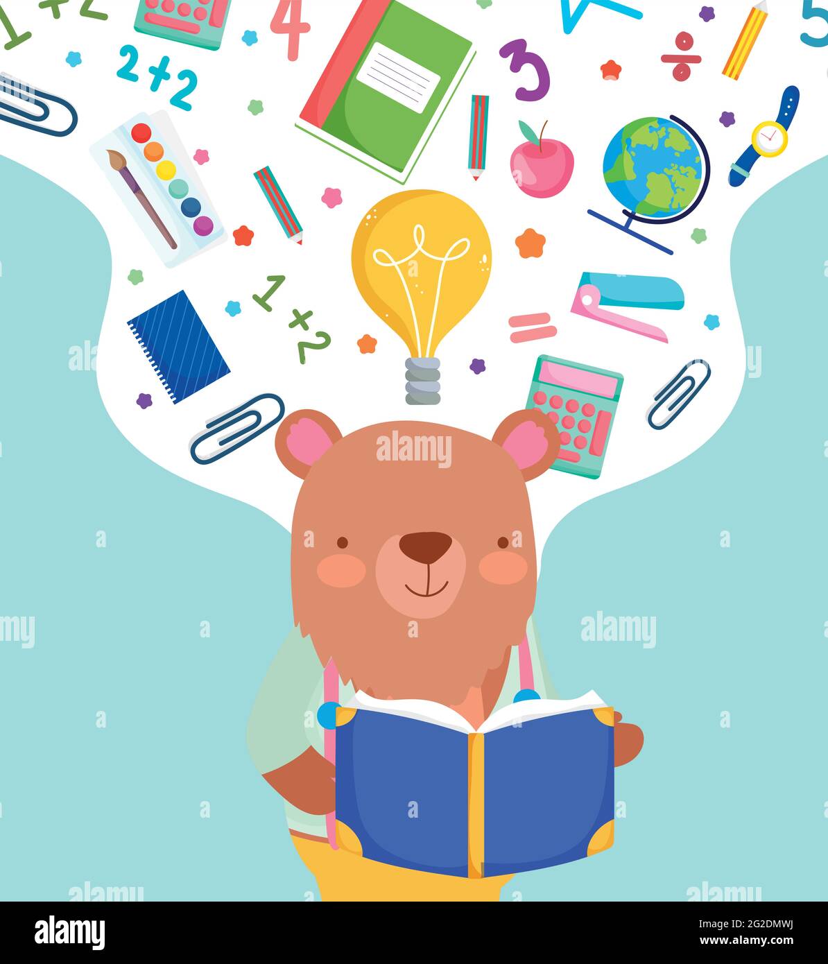 cute bear reading book Stock Vector Image & Art - Alamy