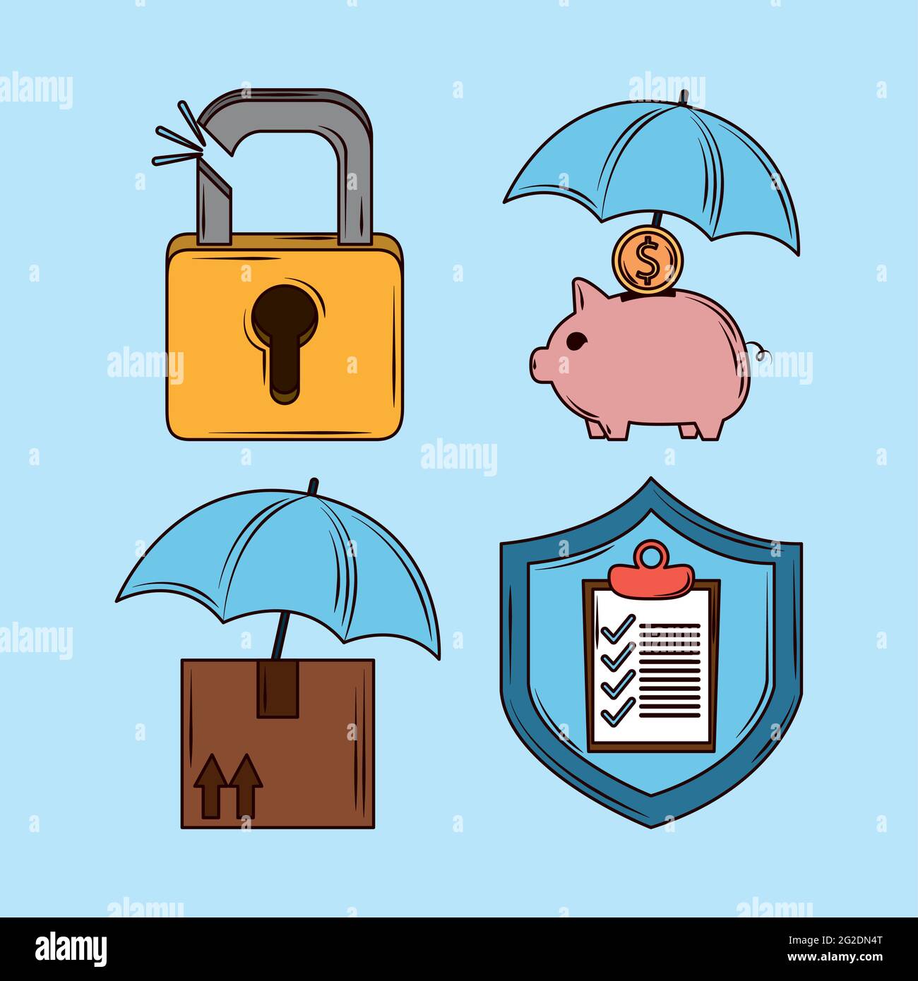 insurance concept icons Stock Vector Image & Art - Alamy