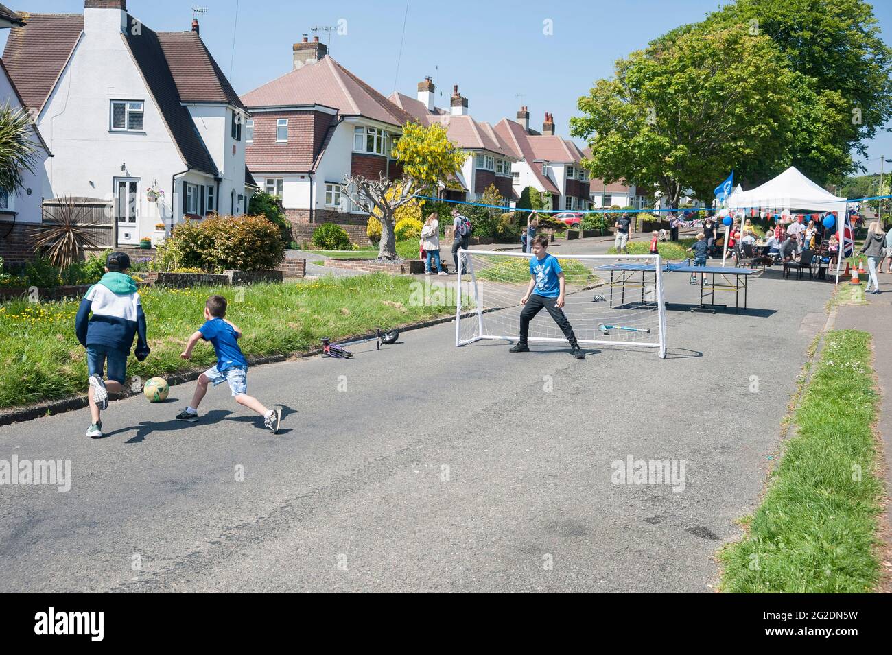A Royal Wedding street party for harry and meghan's wedding in Shoreham by Sea, West Sussex Stock Photo