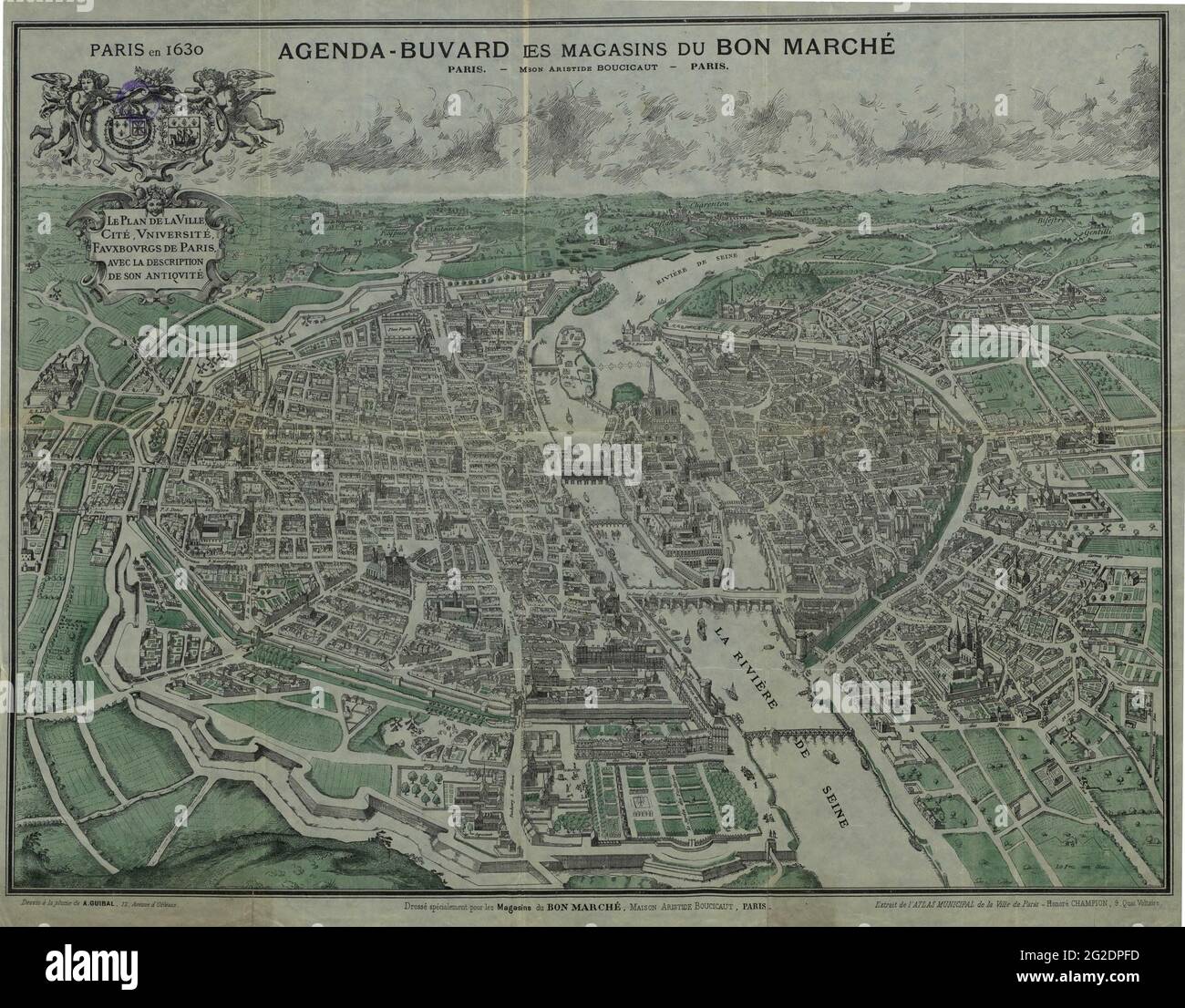 Retro paris map hi-res stock photography and images - Alamy