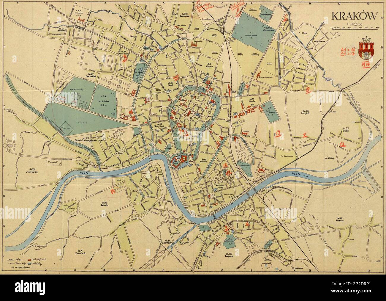 Cracow Map, Kraków Map, Map of Cracow, Old Cracow Map, Map of Kraków, Cracow Poland, Europe City, Poland Map, Old Cracow Map, Retro Cracow Map, Cracow Stock Photo