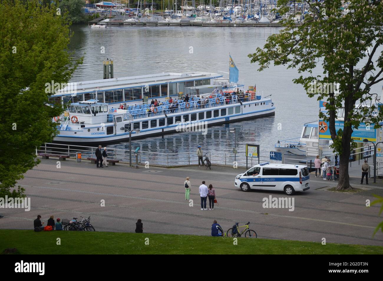 Pier Wannsee in Berlin, Germany - May 2021. Stock Photo