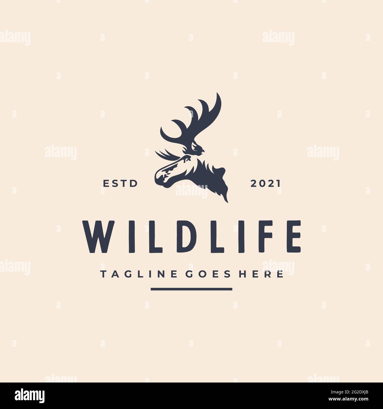 Moose Deer Head Silhouette Vector Logo Illustration Design Stock Vector ...