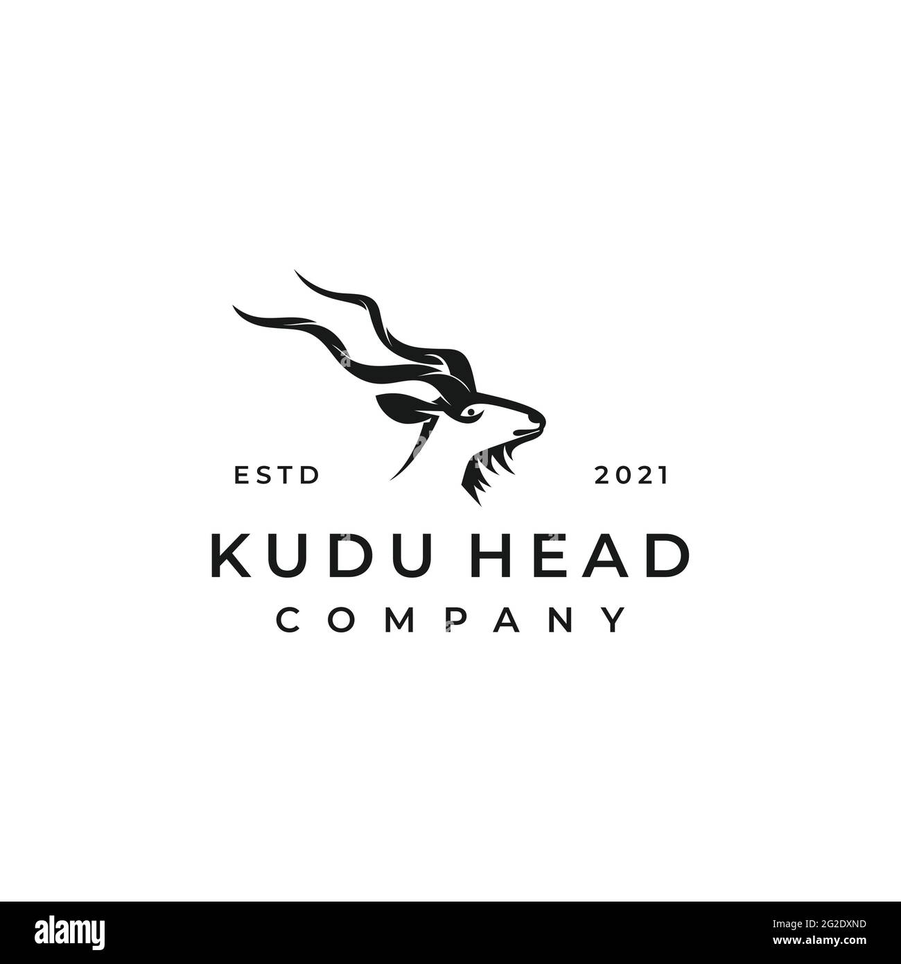 Kudu logo design vector illustration Stock Vector