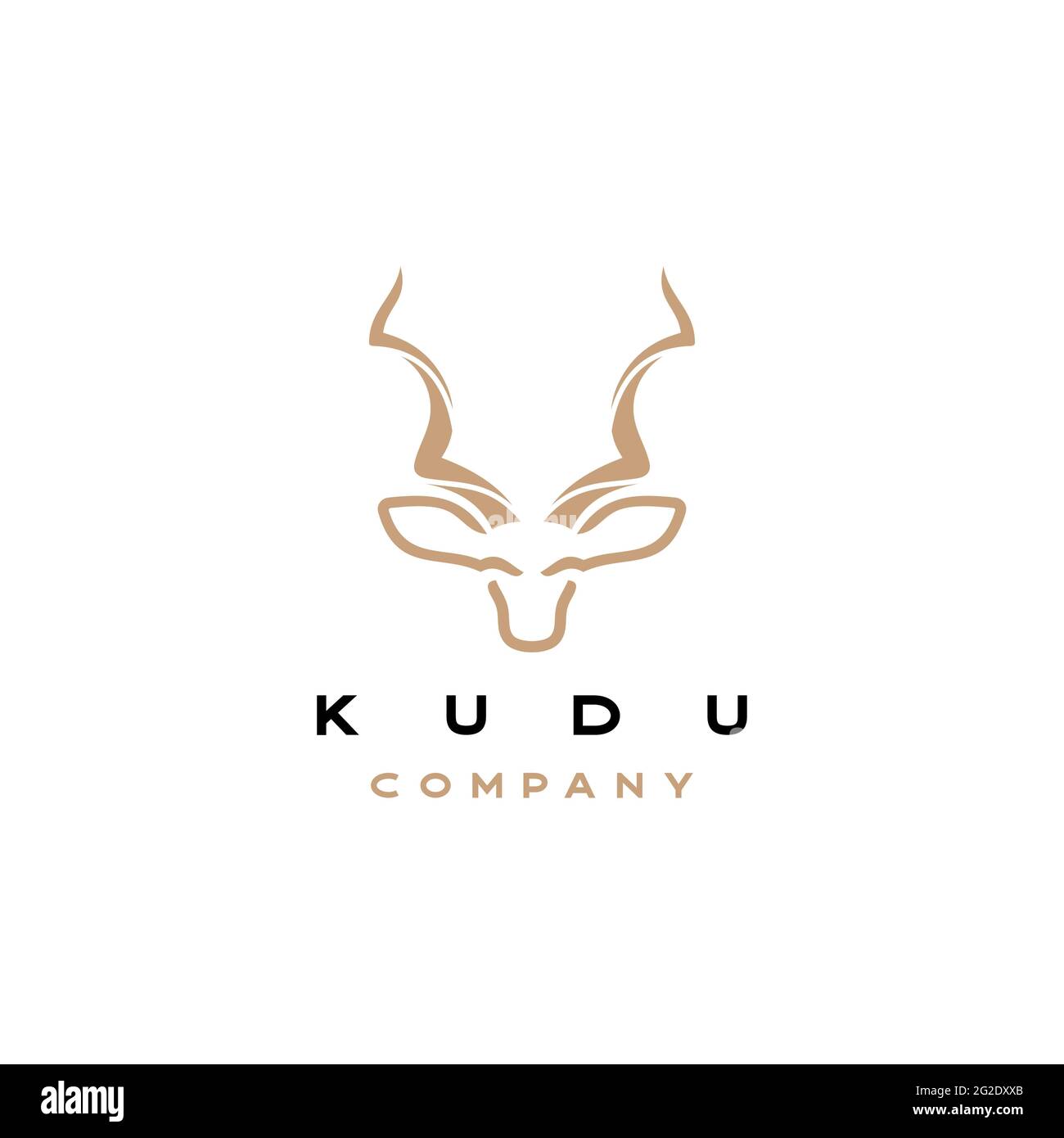 Kudu line art logo design vector Stock Vector