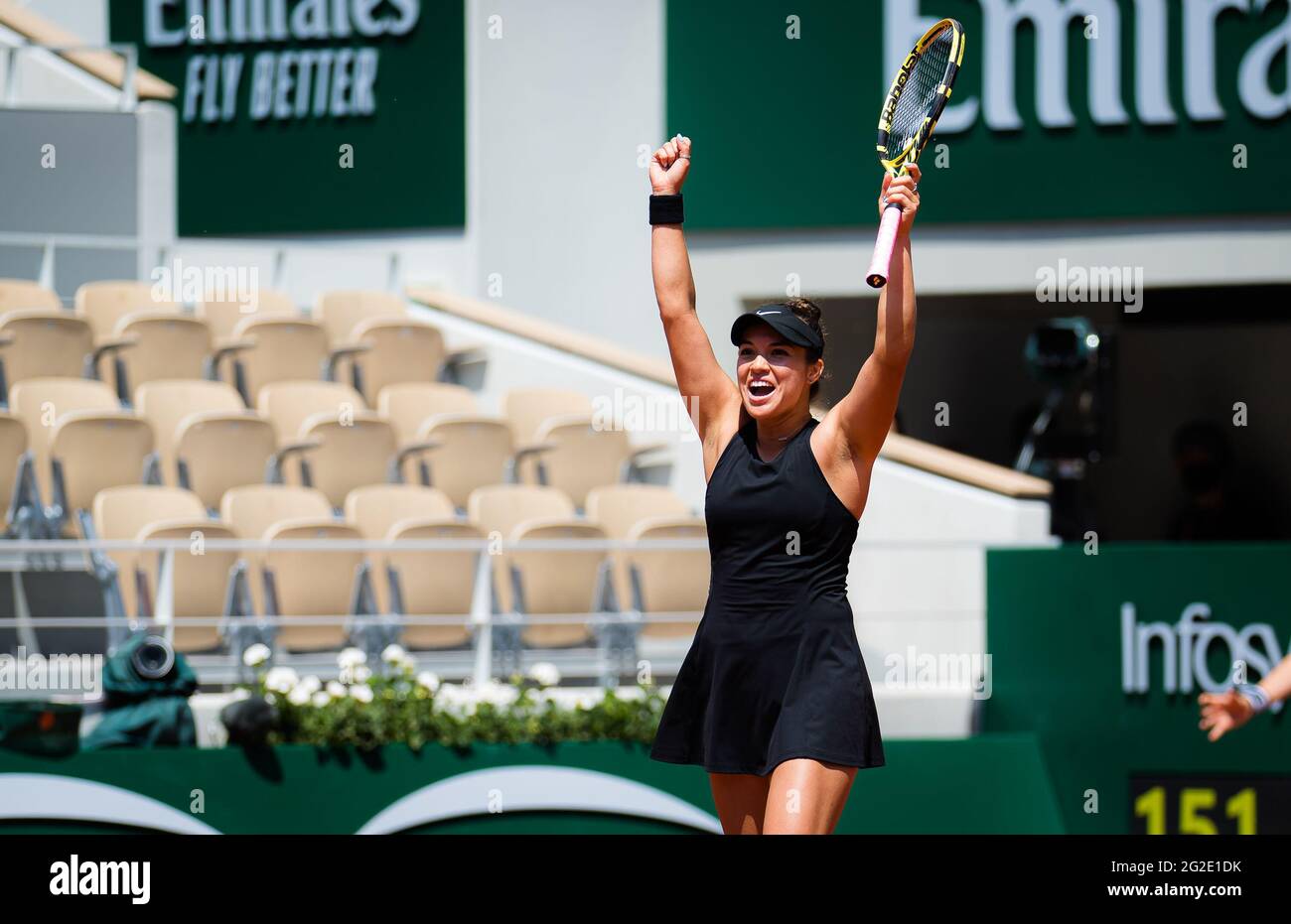 Desirae Krawczyk of the United States after winning the Mixed Doubles