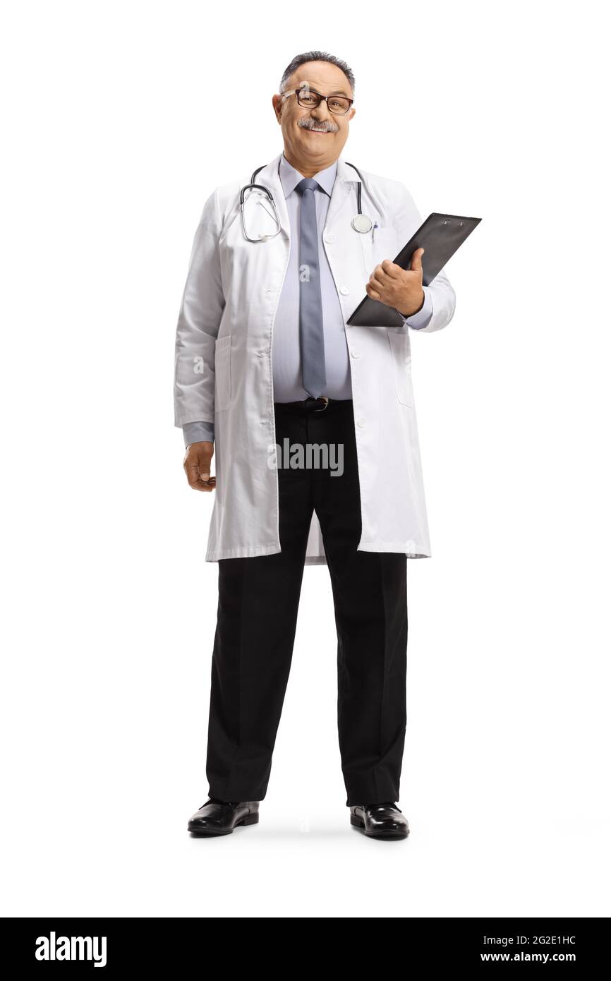Smiling mature doctor standing hi-res stock photography and images - Alamy