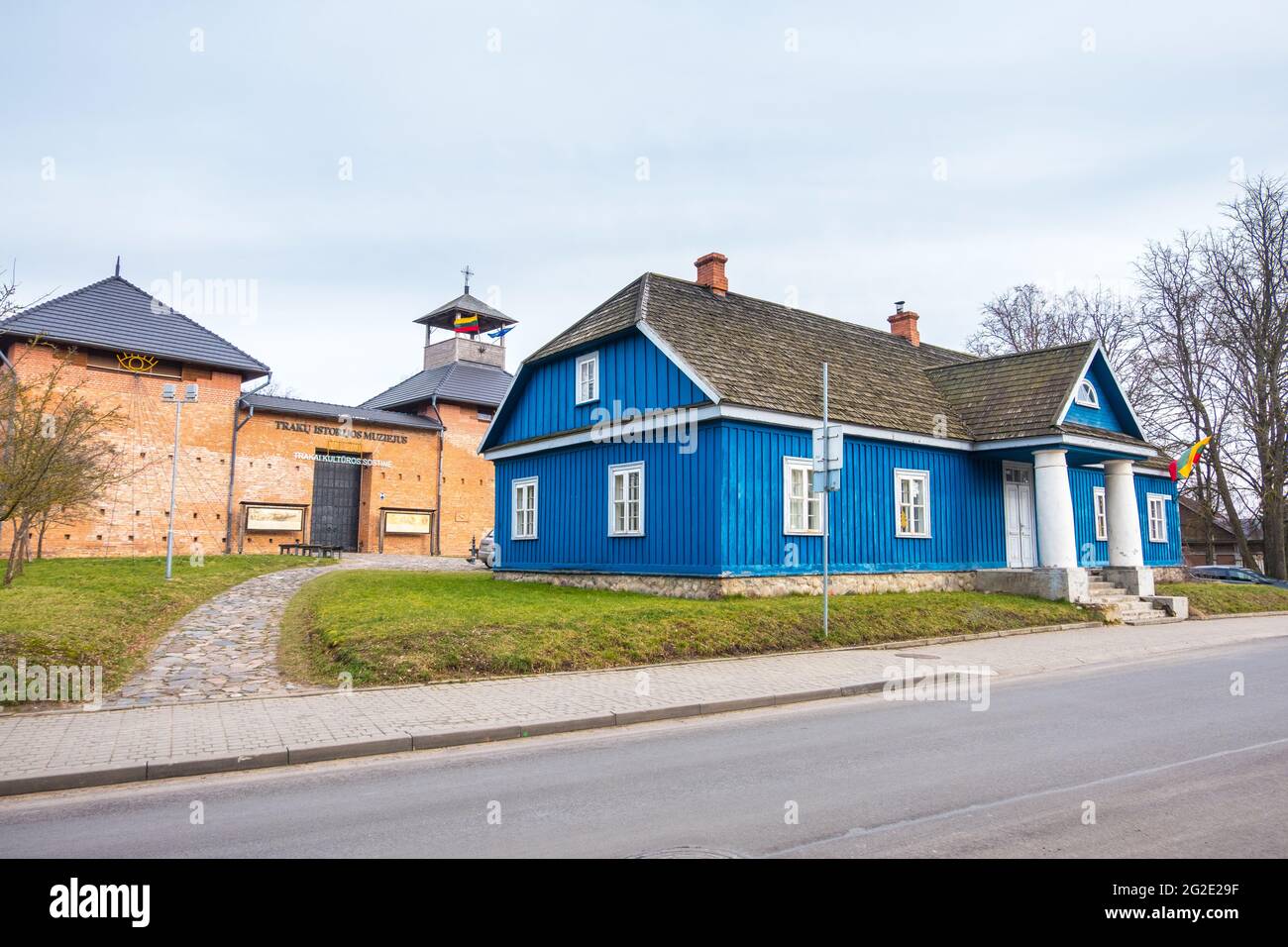 Trakai, Lithuania - February 16, 2020: The Trakai History Museum and old post office building in Trakai, Vilnius County, Lithuania. Stock Photo